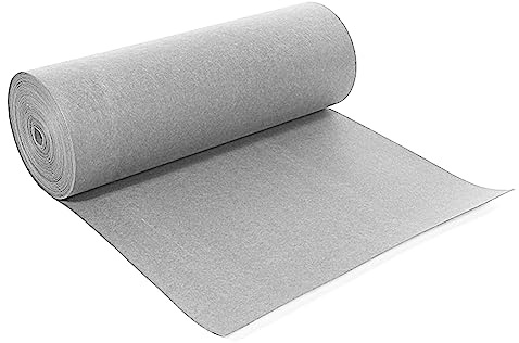 IVEOPPE Mjuk filt, 30 cm x 250 cm x 3 mm, dekorativ filt för underlägg, sömnad, hantverk, ljusgrå