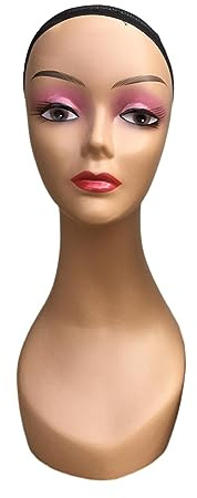 Tête de Mannequin, Mannequin Chauve Femme, Tête Mannequin Perruque, Tête Stand Lisse Stable Base Perruque Modèle D'affichage pour Postiches Chapeaux, Tête à Coiffer Mannequin Tête, ROSE