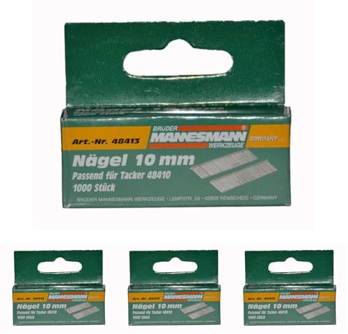 Mannesmann Ersatznägel 10 mm, für Tacker 48410, M48413 (Packung mit 4)