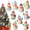 Gutecomuik 27 adornos de muñeco de nieve de Navidad, adornos de muñeco de nieve de madera para colgar en el árbol de Navidad, etiquetas colgantes de árbol de Navidad para fiestas de Año Nuevo