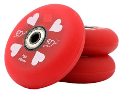 TYNXK Rollschuh-RäDer 62mm 64mm 68mm 70mm 72mm Rollschuhe Rad 83A weicher elastischer Inline Skating Reifen Kinder Skate Sneaker Ruedas mit Lager 8 STK RollschuhräDer (Color : 68mm Red)