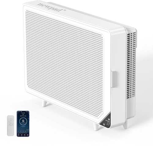 NEWPAD Air Purifiers for Home Dust Pollen Pets Hair in Bedroom, Wall Mounted HEPA Air Purifier for Home Large Room Covers Up to 1345 sq.ft, Sleep Mode, Auto Mode, WiFi/Remote Control, Timer