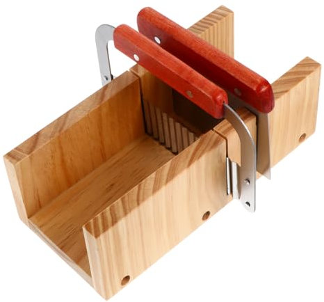 Lurrose Holz Seifenschneider Handgemachter Seifen Cutter Mit Edelstahlklingen Für DIY Seifenherstellung Vielseitig Einsetzbar Für Seifen Kuchen