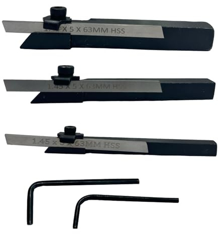 MachEl Juego de 3 soportes para herramientas de separación de mini torno de 6,8 y 10 mm con cuchillas HSS