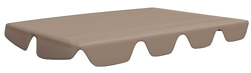 Gecheer Garden Swing Canopy Replacement, Replacement Garden Swing Seat Chair, Water Repellent Taupe 188/168x145/110 cm