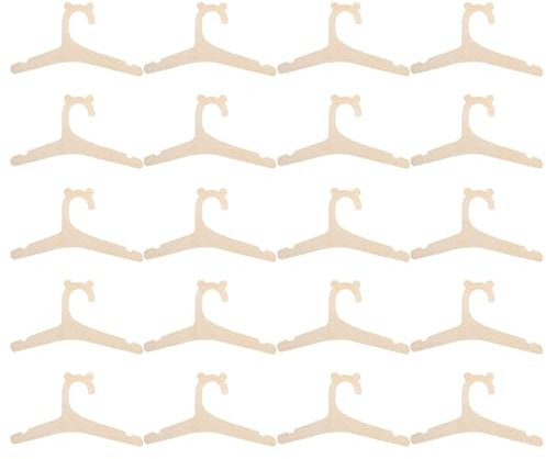 Dzmuero Grucce per Bambini 20 Pezzi, Appendiabiti in Legno a Forma di Orsetto con Design a Scanalature per Decorare e Appendere i Vestiti (12,1 x 22,8 cm)