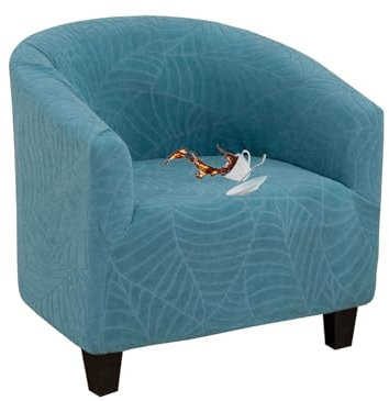 Sesselhusse Wasserdicht 1 Sitz Sesselbezug Stretch Sesselschoner Jacquard Sesselüberwurf mit Armlehnen Einzelsofa Sofahusse Universal Hussen für Clubsessel Loungesessel Cocktailsessel(2pc,Blue)