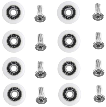 8 Pcs Shower Door Rollers, Bathroom Glass Door Rollers with Screws, Shower Door Replacement Part, Diameter 25mm