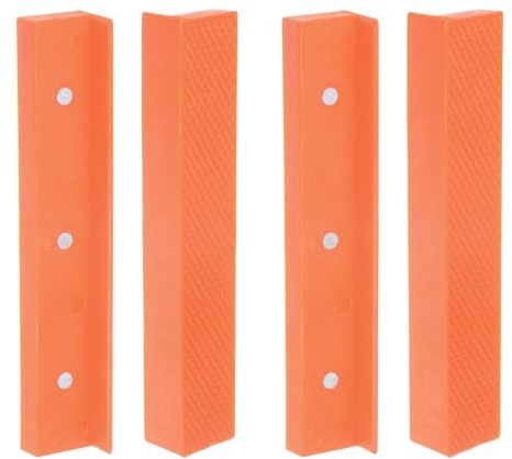 QUARKZMAN 2er Set Magnetische Schraubstockbacken 6 Zoll Magnetische Glatt- und Rillenoberfläche Weiche Nylon-Schutzbacken Mehrzweck-Schutz, Gelb