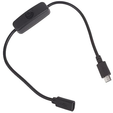 Mllepjdh Micro USB Cable with Power Button Switch Convenient Power Supply Extension Cord for and More Micro USB Cable with Switch, Black