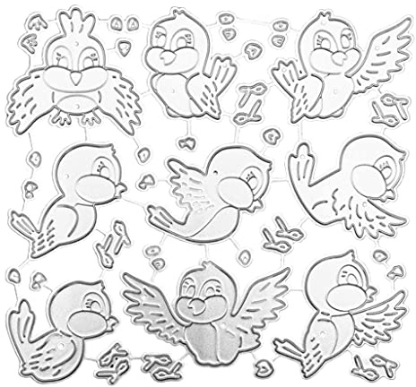 Little Bird Stanzschablonen aus Metall für Prägung, Scrapbooking, Papierkarten, Fotorahmen, Dekoration, kleiner Vogel, Stanzschablonen, Metall, Vogel, Stanzformen, Prägepapier-Stanzformen