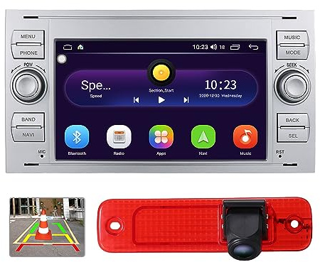 Auto Radio GPS DVB-T TMC Navi Navigation 7 Zoll Android Autoradio GPS Navigation+HD Nachtsicht Rückfahrkamera Ersatz für Ford Transit Hecktür Transporter Van 3/Ford Transit MK7 Tourneo/Furgon MK4