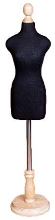 XINYUNFEI Schneiderpuppe Verstellbar 1: 2 Skala Kleiner Dressmacher Dummy Famale, Maßgeschneider Mannikins Puppe Dress Form Display, Puppenhauszubehör Dekoration(Black)