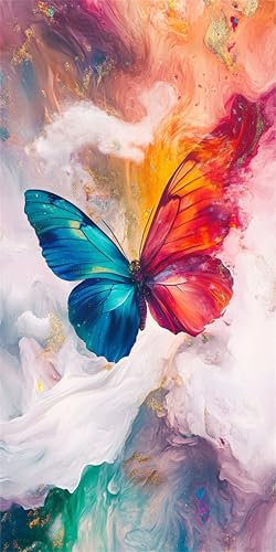 5D Diamond Painting Adultos,abstracto Pintura Diamante Kit,Mariposa Punto de Cruz Diamante DIY Cristal Manualidades Adultos, Pintura de Diamante Para Decoración De Pared Del Hogar Regalos 30x60cm