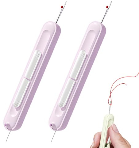 Topbashgo Nadeleinfädler, 2025 New 2 in 1 Seam Ripper Needle Threader, Einfädelhilfe für Nähnadeln, Stickwerkstichwerkzeug und Auto -Nadel -Threader -Werkzeug, Nähräume (lila*2)