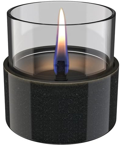 Tenderflame - Aster 10 Reactive Glaze Nachfüllbare Tischkerze - Schwarz