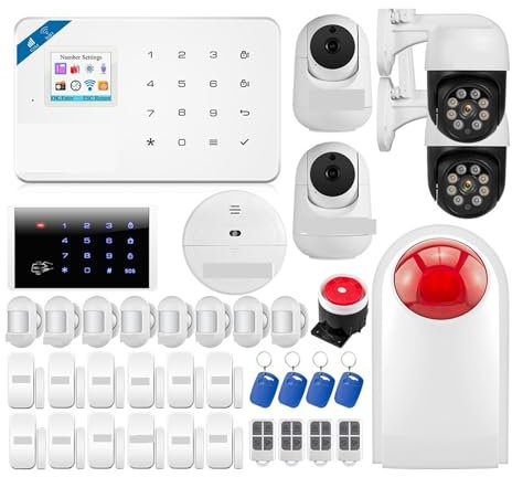 Sistema di allarme per la sicurezza domestica, Kit di allarme for casa intelligente GSM 433 Mhz di sicurezza allarme wireless Controllo telecamera IP Sirena con sensore di movimento per la casa, appar