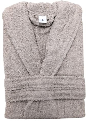 COMERCIAL CANDELA FELPUDOS Y ALFOMBRAS Albornoz de Algodón 450g Unisex para Baño – Suave, Absorbente y Cálido, Disponible en 7 Colores y 5 Tallas con Cinturón y Bolsillos (Gris Plata, XL)