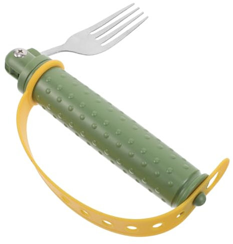 LRXIYODE Ustensile Adaptatif Acier Inoxydable Pour Personnes Âgées Fourchette Antidérapante Outil De Repas Ergonomique Pour Utilisateurs Avec Tremblements