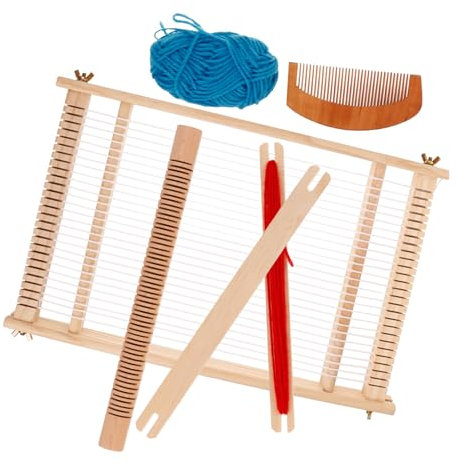 GARIOUANS Großer Holz-webrahmen Für Junge Mädchen Handarbeit Weaving Machine Kreativität Mit Zufälligen Wollfarben Spielzeug Für Junge Mädchen Und Anfänger