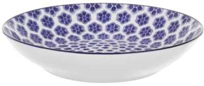 Genérico Juego de 4 platos hondos Hanami, 20 cm, decoración azul, C