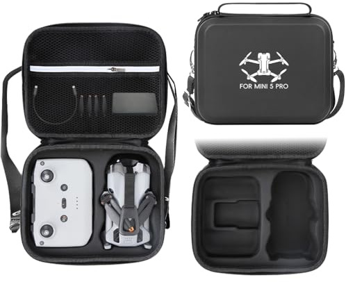 Étui de transport pour DJI Mini 5 Pro, pour contrôleur RC-N3, sac de rangement de voyage avec bandoulière Mini 5 Pro Drone Case étanche PU Housse de protection EVA Anti-pression Boîte de rangement