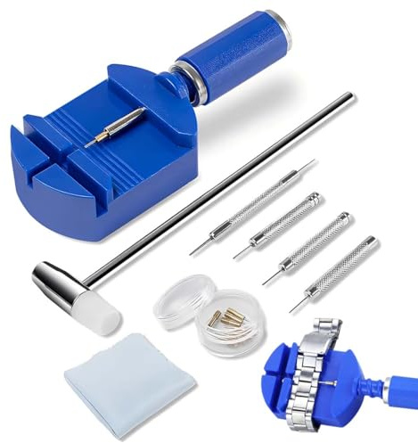 Outil Bracelet Montre, Extracteur de Maillons, outil de Réglage de Bracelet de Montre, Outils Horloger pour Réglage Accourcir Bracelet(bleu）