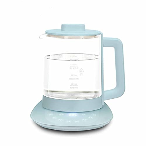 JZWCHQ Bollitore Multifunzione in Vetro Ispessimento Automatico Teiera elettrica bollente Isolamento 12H Vetro borosilicato Alto A,1.5L
