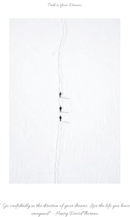 Path to Your Dreams: Hardcover lined book with inspirational quote and original minimalist winter photography