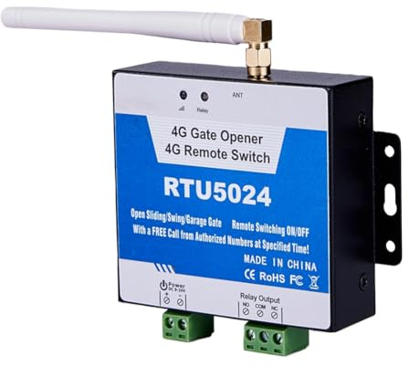 BOFRHME RTU5024 Gsm Abridor de Puerta Controlador AutomáTico de Acceso una Puerta 4G GSM Abridor de Puerta TeléFono Gratuito Control Remoto de Garaje