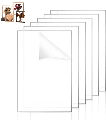 Vninkul 6 Stück Acrylglasplatte Transparent 30x20cm Acrylglas Kunststoffplatten 2mm Dicke Klares Acrylplatten Plexiglas Platten Acrylglas Platte für Bilderrahmen, Dekoration, Malerei, Tischaufsteller