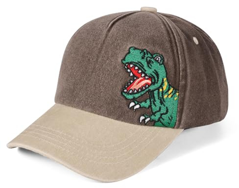 QKURT Kids Baseball Cap Dinosaur Sun Hat, Summer Bucket Hat Children Sun Protection Baseball Cap Toddler Adjustable Fisherman Hats Beach Caps Outdoor Play Hats 2-8 Years Old Boys Girls Sports Caps