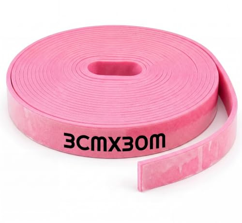 Xuniea Autoadhesivo para Masilla Niveladora Cinta Aislante para Juntas de Dilatación de Bordes Banda Aislante para Bordes Solado Autoadhesiva Cinta Tabiques Suelo Radiante(3 cm x 30 m,Rosa)