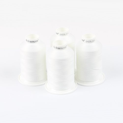 Ackermann 4X 1000m Bauschgarn NÄHGARN, Stärke 120, Qualitätsgarn für Overlock- und Coverlock-Nähmaschinen (5000)