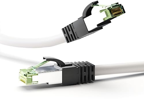 goobay S-Conn - Cable de red (20 m, cat. 8.1, S/FTP (PiMF), LSZH, color blanco