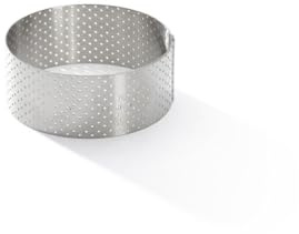 De Buyer - Runder Tortenring VALHORNA aus perforiertem Edelstahl - Durchmesser 8,5 cm, Höhe 3,5 - 3099.06, Silber