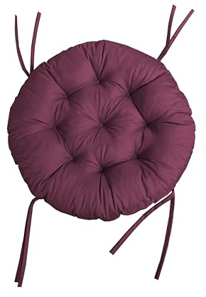 chilly pilley Papasansessel Rundkissen RundRattansessel Auflage Sesselkissen Gartenkissen Sitzkissen Garten Kissen Gesteppt mit Schlaufen (110cm, Violett)