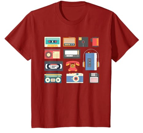Tecnología retro de la década de 1990 juegos electrónica de gadgets Camiseta