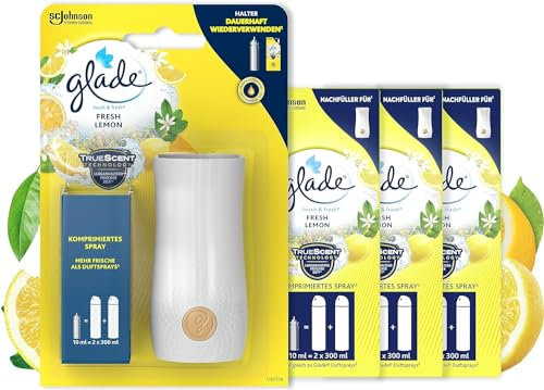 Glade Touch und Fresh (Brise One Touch) Vorteilspack, Halter (inkl. Nachfüller) + Nachfüller (3 Stk), Fresh Lemon (Limone)