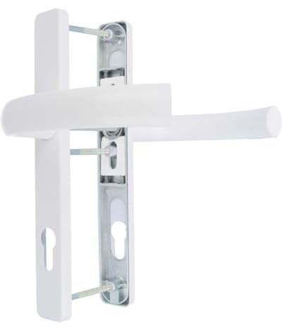 Premium Drückergarnitur Jupiter DHS 92mm - Rechteckig - Griff-Griff, Farbe:Weiß RAL 9016, Schildbreite:32mm