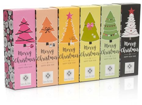 Leo & Lilo Kleiner Gruß Merry Christmas - Zauberhafte Handcreme Geschenksets - 6er-Set mit jeweils 6 einzeln verpackten Mini Handcremes 20 ml - Pflegt trockene und strapazierte Hände