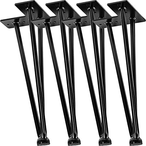 STILISTA 4er Set Hairpin Legs Möbelfüße mit 3 Stangen Farb- und Größenwahl, 30 cm, schwarz