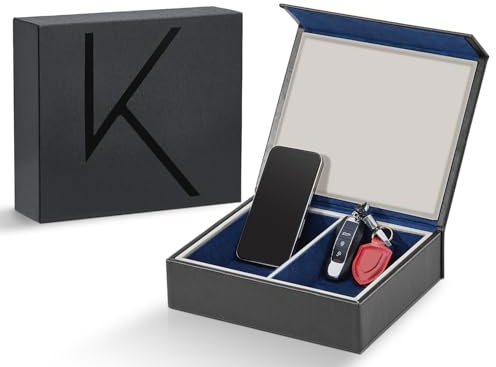 KENARK KK7 PLUS-DB Faraday Box mit 2 Fächern, Großes Design zur Signalabschirmung für Autoschlüssel, Keyless Schutz, Premium Verarbeitung