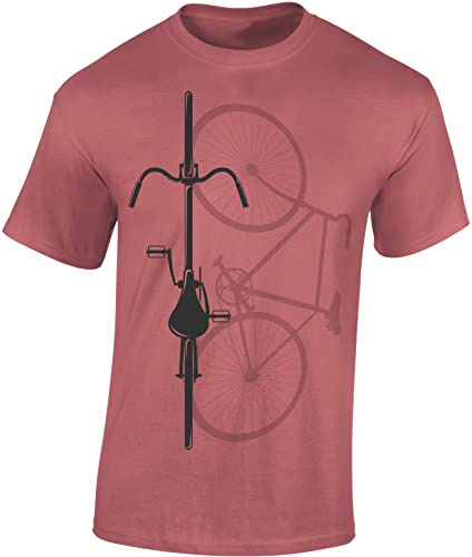 Cykel T-shirt män: Bike Shadow – sport t-shirts herr – racercykeltillbehör, Ancient Pink - Bike Shadow, M