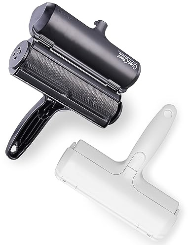 ChomChom Roller Pet Hair Remover and Reusable Lint Roller - Original White, Black Cat and Dog Hair Remover