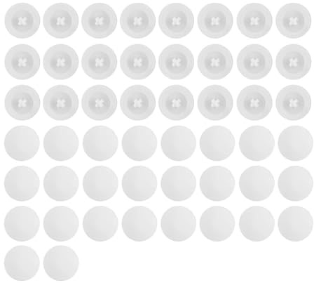 RTRTGS Cache Vis Blanc,50 Capuchon de protection en Plastique, Couvertures à Vis, Bouchons à Vis avec Boîte de Rangement pour Vis Phillips de 7-8 mm