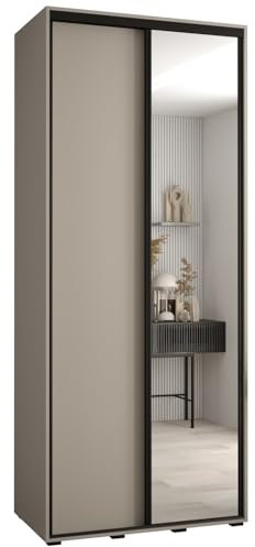 Kleiderschrank mit Spiegel Dakota 3 Garderobenschrank - Schrank Schlafzimmer - Mehrzweckschrank 2 Schiebetüren - Regalen - Flur Möbel - Kleiderstange Schrank - Allzweckschrank - closet - Gaderobe