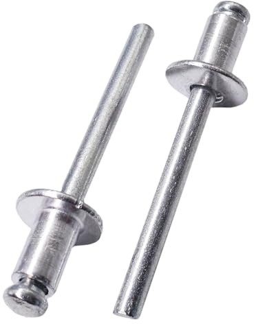SKIR'CO (80 pz) Rivetti ciechi in alluminio 6,0 x 12 mm, mandrino in acciaio, rivetti a strappo, testa a cupola, rivetti DIN 7337