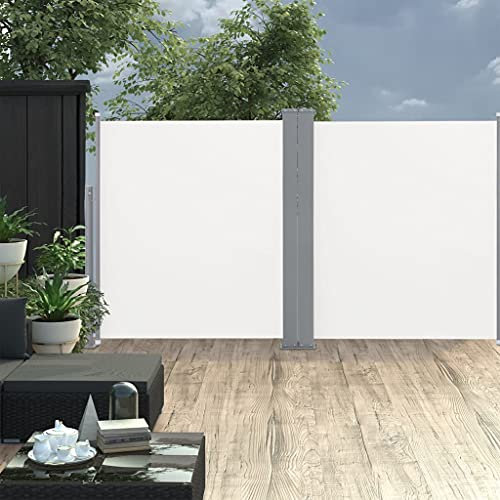 ShGaxin Toldo Lateral Doble retráctil de jardín, Toldos Terrazas, Toldos Exterior, Toldo Lateral, Toldos Exterior Terraza, Toldos para Ventanas, Color Crema 170x600 cm
