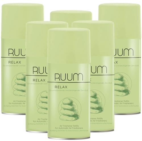 RUUM Lufterfrischer Nachfüller Relax 250ml (6er Pack) | Raumduft-Spray-Nachfüller, kompatibel mit Freshmatic Max, entspannender Frischeduft